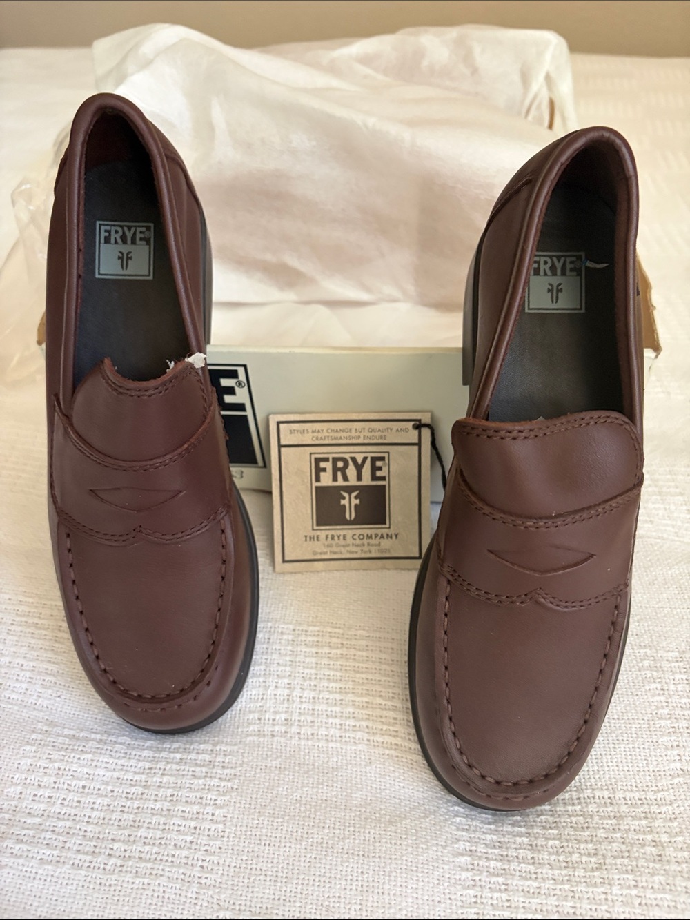 Frye Missy Loafers, Brown Size 7.5 NWB